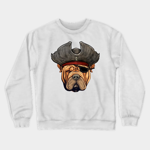 Funny Pirate Shar Pei Dog Sharpei Crewneck Sweatshirt by whyitsme